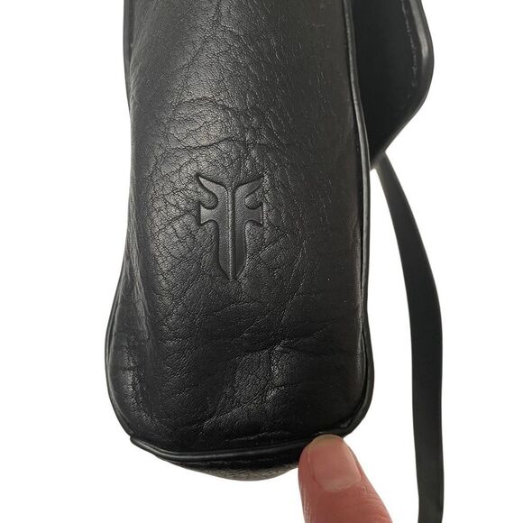 Frye Leather Crossbody Bag Claude Messenger Pebbled Black - Picture 10 of 15